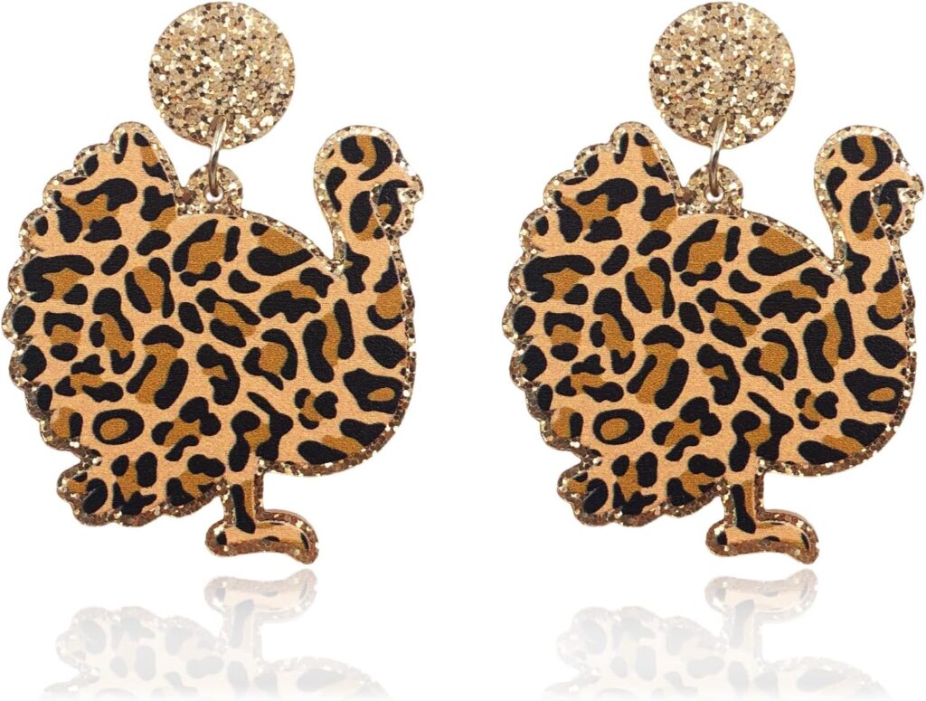 Thanksgiving Fall Earrings Acrylic Turkey Drop Dangle Earrings Handmade Autumn Jewelry for Women