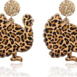 Thanksgiving Fall Earrings Acrylic Turkey Drop Dangle Earrings Handmade Autumn Jewelry for Women
