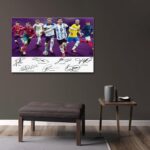 IDOLUSTER Soccer Champion Superstar Group Photo Messi,Ronaldo,Mbappé,Signed Poster For Kids Room Bedroom Wall Decor-Picture Canvas Art Prints For Man Teens Boys Fans Gifts