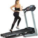 Treadmill with Auto Incline – 300 lb Capacity, 3.0HP Folding Electric Treadmill Up to 8.5 MPH Speed, Running Machine with 17.5″ Wide Tread Belt and Bluetooth Speaker for Home Use