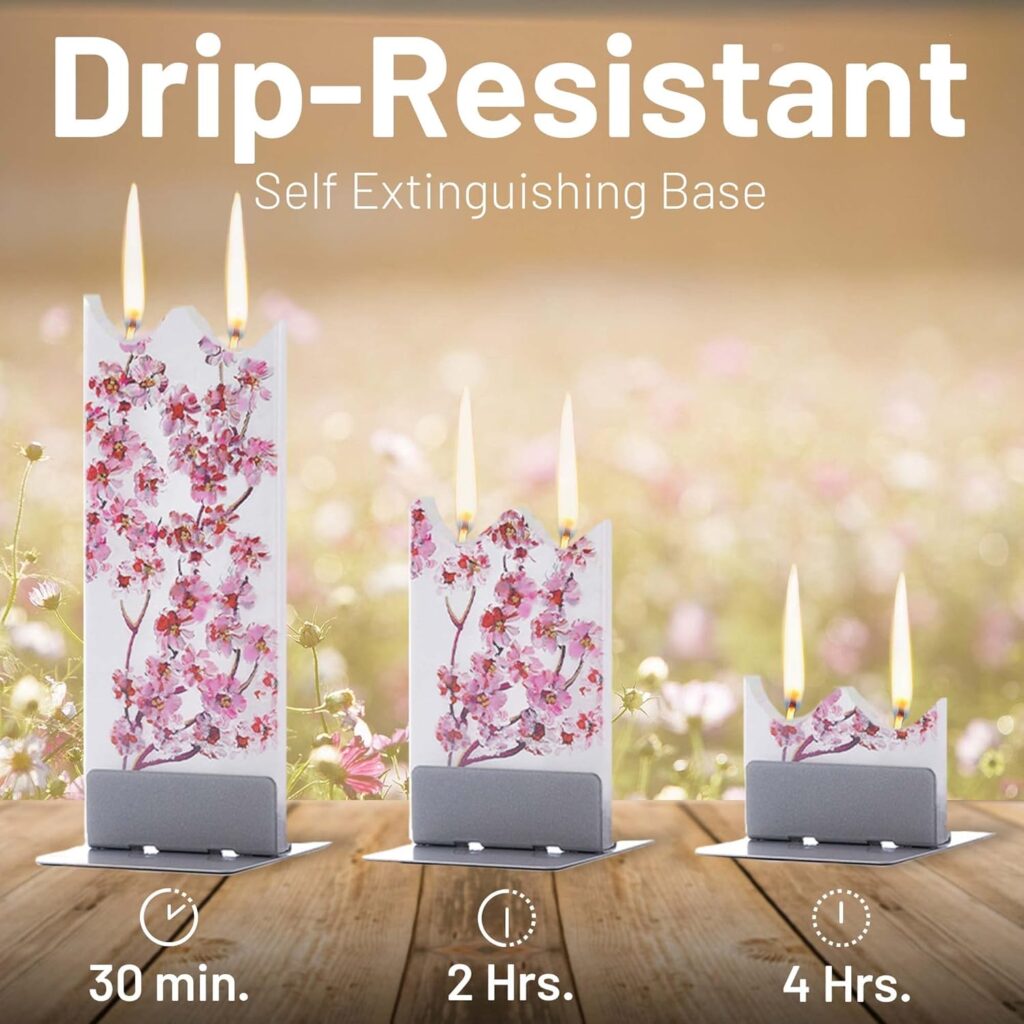 Flatyz Handmade Candle Gift Set with Steel Base – Flower and Cherry Blossom Candle Design for Mothers Day