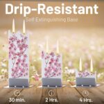 Flatyz Handmade Candle Gift Set with Steel Base – Flower and Cherry Blossom Candle Design for Mothers Day