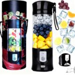 Portable Personal Blender,13OZ Cordless Juicer Cup,Serrated 6 Blade with Filter,USB Rechargeable and Self Cleaning,Ideal for Smoothies,Ice Blending,Juicing, Mini Blender for Travel Sports Outgoing