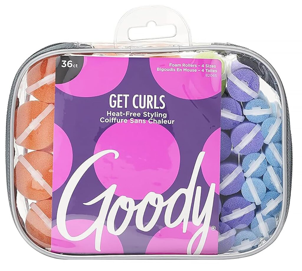 Goody GoCurl Foam Hair Rollers, Assorted Colors, 36 Count