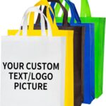 YEEHAW Custom Tote Bags 100pcs, White Custom Non-woven Tote Bag with Logo, Reusable Bags with Durable Handle, Ideal for Grocery Shopping, Gifts Wrapping & Travel