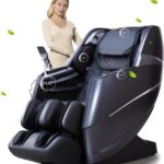 Oversize 4D Massage Chair Full Body Zero Gravity Massage Recliner Chair SL Track O2 Ionizer Motorized Extension Calf Kneading Massage Yoga Stretch Back Heating 20 Modes Space Saving AI Control Glossy