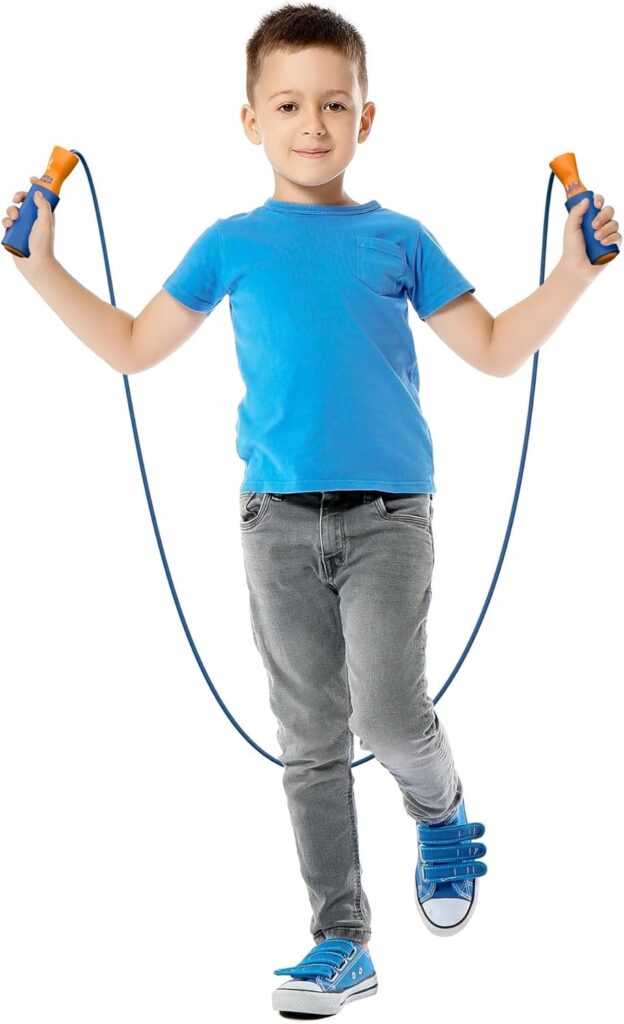 Kids Jump Rope, 75 Inch, Blue and Orange, Exercise Fitness Skipping Rope