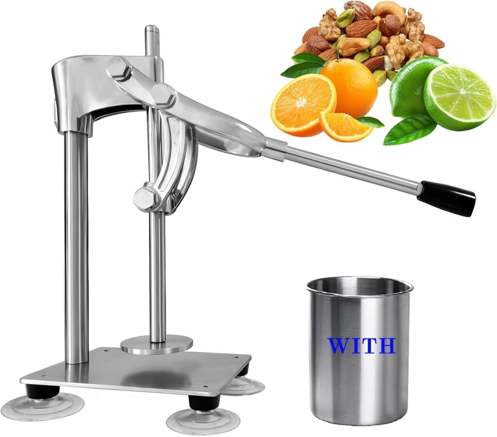 Heavy Duty Hand Juicer – Orange Crush Machine & Nut Chopper, Manual Citrus Juicer for Freshly Squeezed Orange, Lemon & Lime Juice, Easy to Use & Clean