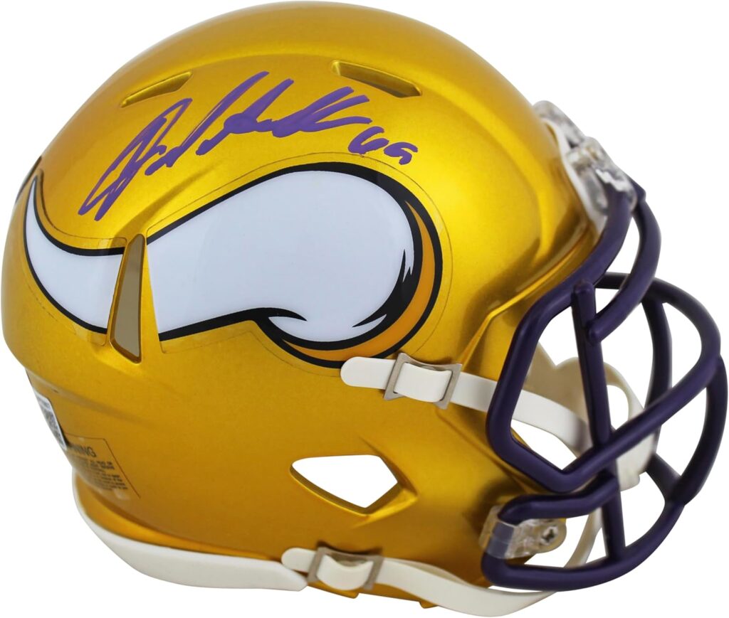 Vikings Jared Allen Authentic Signed Flash Speed Mini Helmet BAS Witnessed