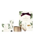 Thymes Frasier Fir Hand Cream, Travel Tin Candle Jar and Bar Soap Gift Set – Scented with Notes of Siberian Fir, Cedarwood, and Sandalwood – Luxury Home Fragrance Set – Hostess Gift for the Holidays