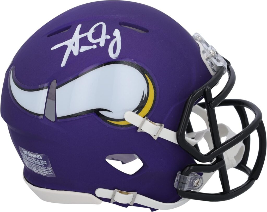Aaron Jones Minnesota Vikings Autographed Speed Mini Helmet – Autographed NFL Mini Helmets