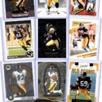 Pittsburgh Steelers Football Legends Cards: Ben Roethlisberger, Jerome Bettis, Franco Harris, Hines Ward, Troy Polamalu, Terry Bradshaw, James Harrison, Antonio Brown, Jack Ham (9) Assorted GOAT Card Hall of Fame Gift Pack