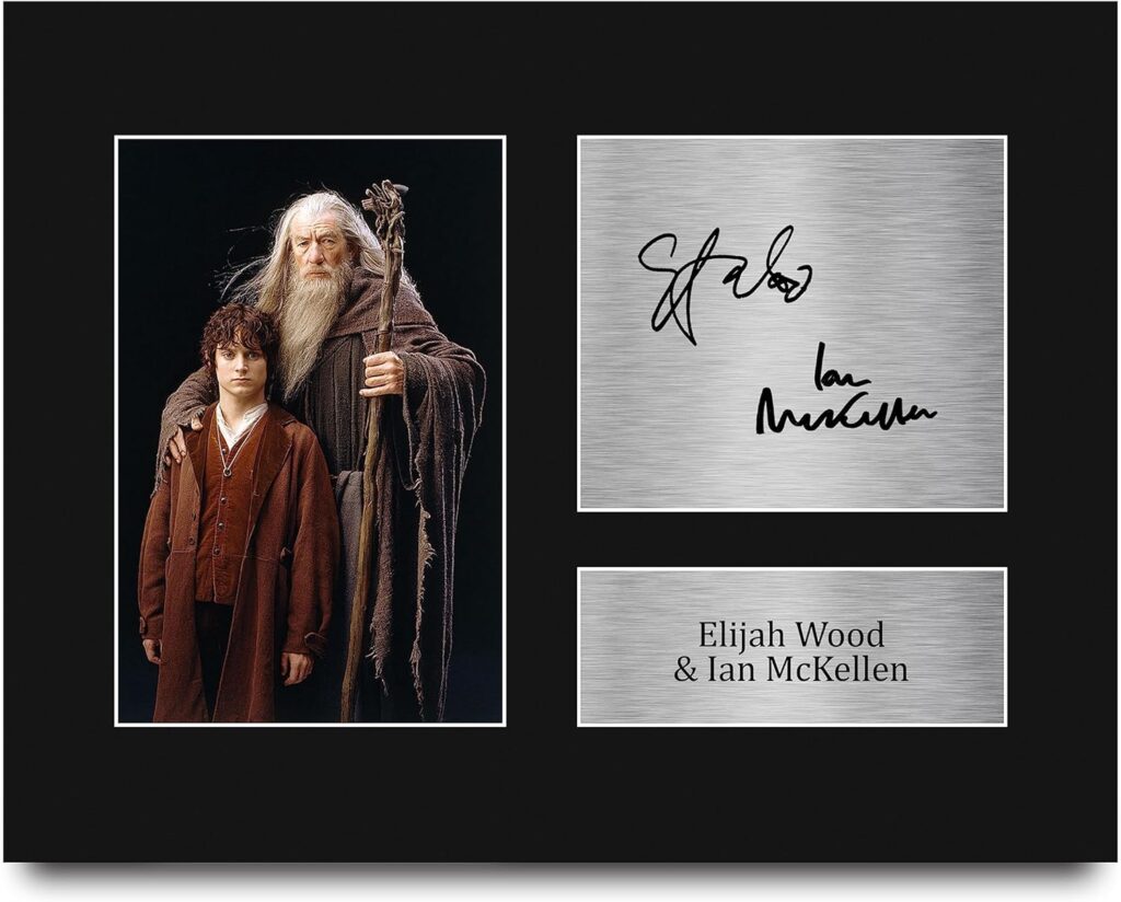 HWC Trading Elijah Wood & Sir Ian McKellen Lord of the Rings Gifts Printed Signed Autograph Picture for Movie Memorabilia Fans – US Letter Size