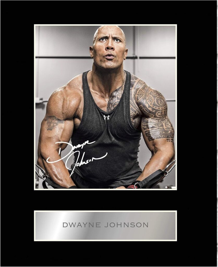 iconic pics Dwayne Johnson Signed Mounted Photo Display
