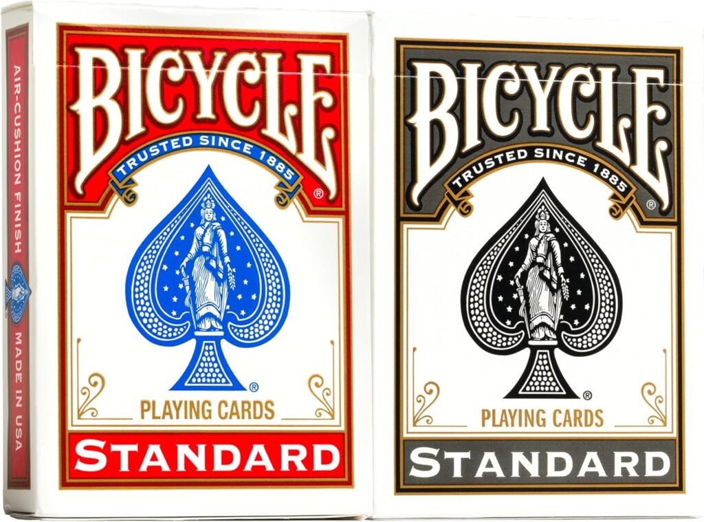 Bicycle Rider Back Playing Cards, Standard Index, Red & Black Decks of Cards, Premium Poker Cards for Blackjack, Casino Games & Family Game Night, 2 Count (Pack of 1)