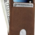 Access Denied REAL LEATHER Slim Minimalist Mens Wallet – Thin Front Pocket RFID Credit Card Holder Wallets For Men Holiday Gifts For Him