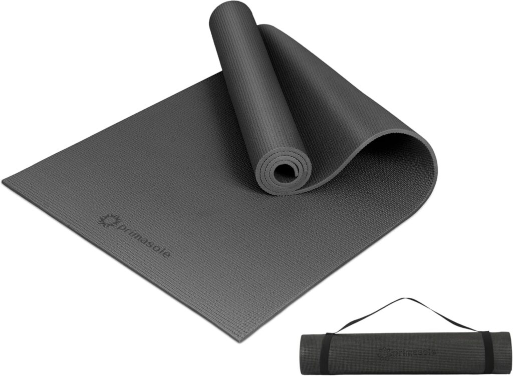 Primasole 1/4 inch & 1/3 inch Thick Yoga Mat, High-Density Cushioning with Grip-Enhanced Surface for Yoga, Pilates & Home Workouts – Lightweight, Includes Carry Strap, 9 Colors