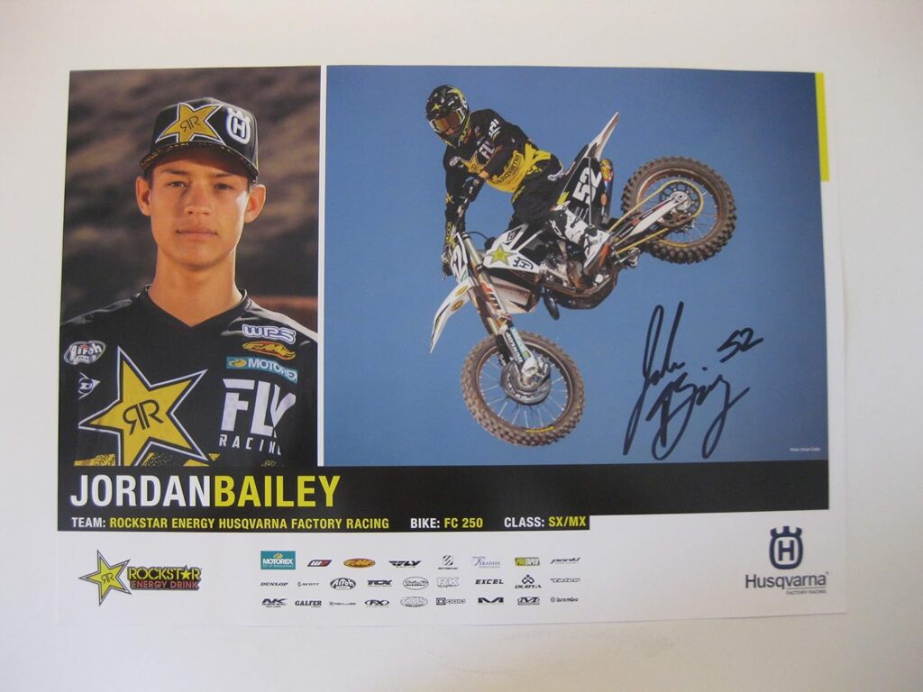 Jordan Bailey, supercross, motocross, signed, autographed, 11×17 poster, COA will be included..