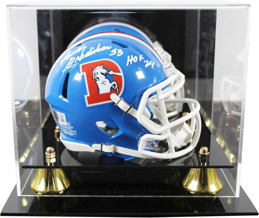 Broncos Randy Gradishar “HOF” Signed 1975-96 TB Speed Mini Helmet W/Case BAS W