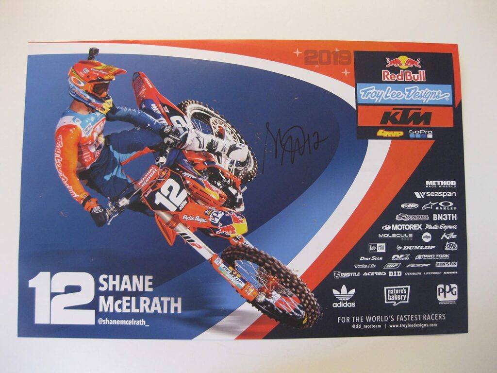 Shane McElrath, supercross, motocross, signed, autographed, 12×18 poster, COA will be included
