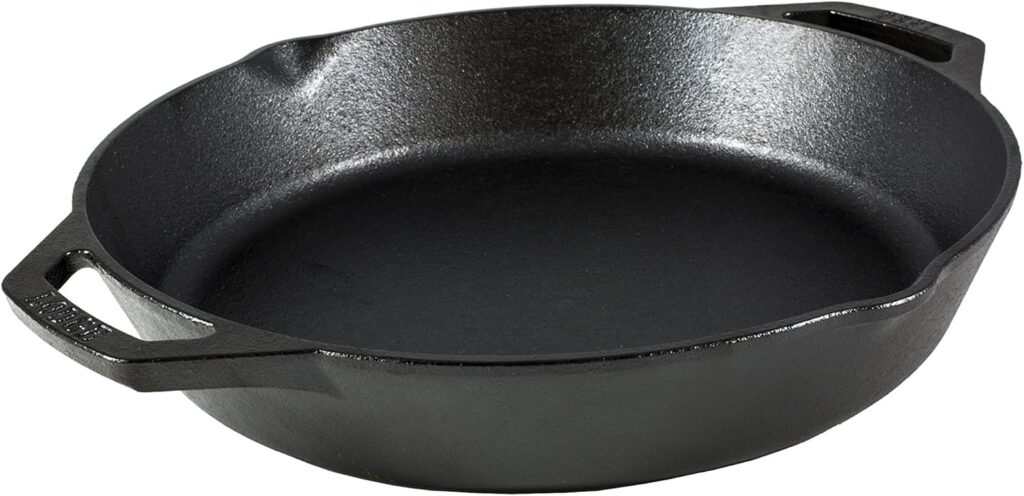 Lodge 12 Inch Pre-Seasoned Cast Iron Skillet – Dual Assist Handles – Use in the Oven, on the Stove, on the Grill, or Over a Campfire – Black