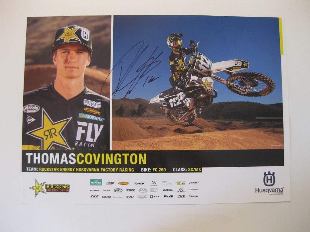 Thomas Covington, supercross, motocross, signed, autographed, 11×17 poster, COA will be included..