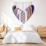 Boho Tapestry for Bedroom, Large Macrame Wall Hanging, Boho Wall Tapestry for Bedroom, Macrame Wall Decor for Living Room (Purple)