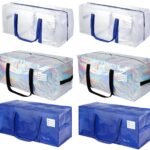 6 Pack moving bags,Extra Large heavy duty moving bags,with Strong Zipper & Comfortable Handles, packing bags for moving storing clothes, daily outings.college students (Set of 6, Multicolor）