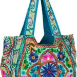 Floral Tote Shoulder Bag Large Colorful Everyday Travel Market School Women Fashion Girl Unique