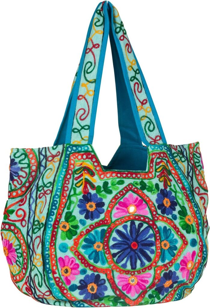 Floral Tote Shoulder Bag Large Colorful Everyday Travel Market School Women Fashion Girl Unique