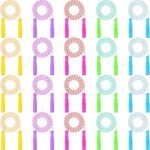 Aoriher Jump Rope for Kids Stripe Ropes with Plastic Handles 8.2 Feet Nylon Adjustable Weighted Braided Fitness Skipping Jump Rope for Outdoor Exercise Sport Party Equipment, Assorted Colors