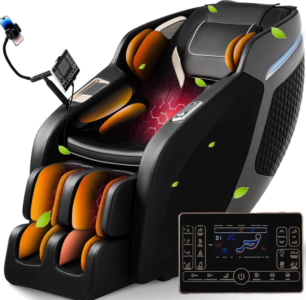 4D Massage Chair Full Body, Zero Gravity SL-Track Massage Chair Recliner with AI, Body Scan, Heating, Calf Kneading, Rocking Sleep Mode, Airbags, Foot Rollers, 4 Control Ways, BH-5201