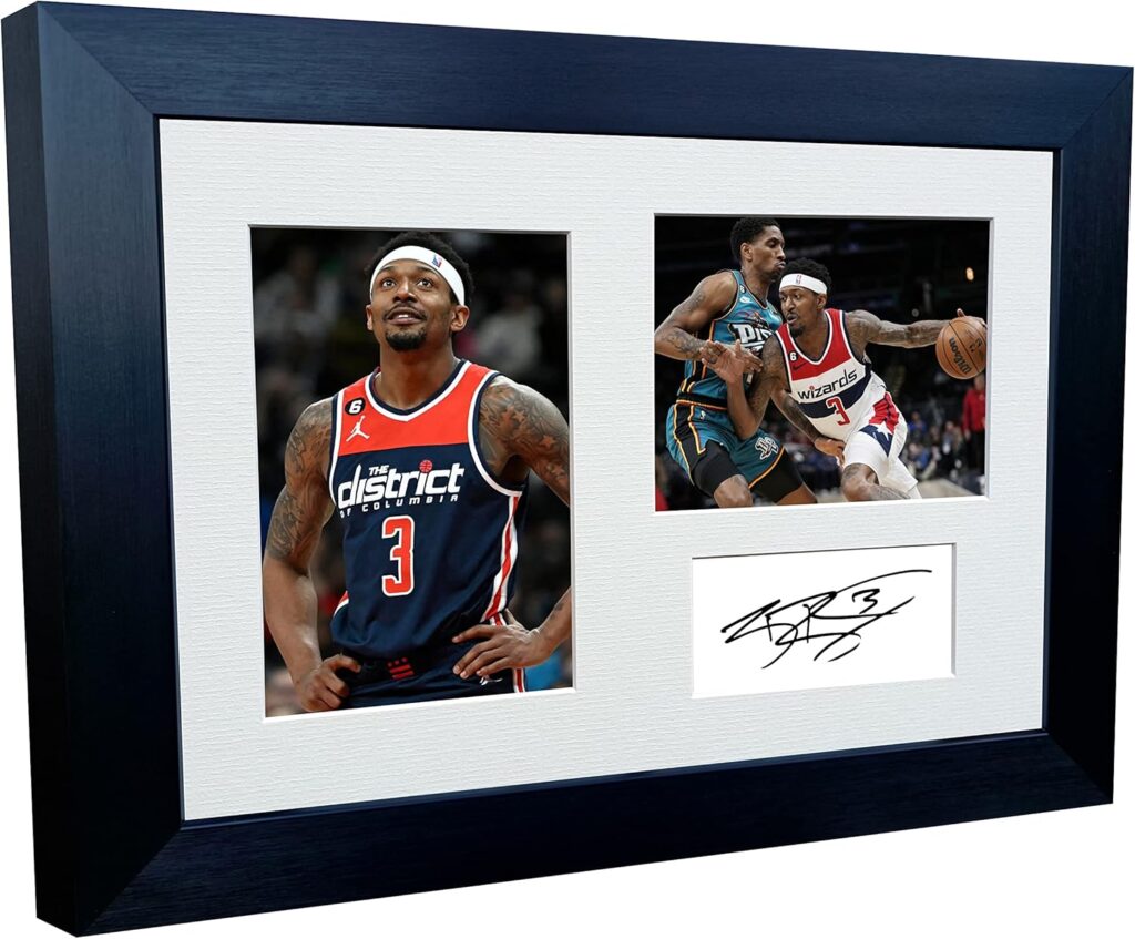 Kitbags & Lockers 12×8 A4 Bradley Beal Washington Wizards Autographed Signed Photo Photograph Picture Frame Basketball Poster Gift Triple