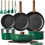 CAROTE 23pcs Pots and Pans Set, Nonstick Cookware Set Detachable Handle, Induction Kitchen Cookware Sets Non Stick with Removable Handle, RV Cookware Set, Oven Safe