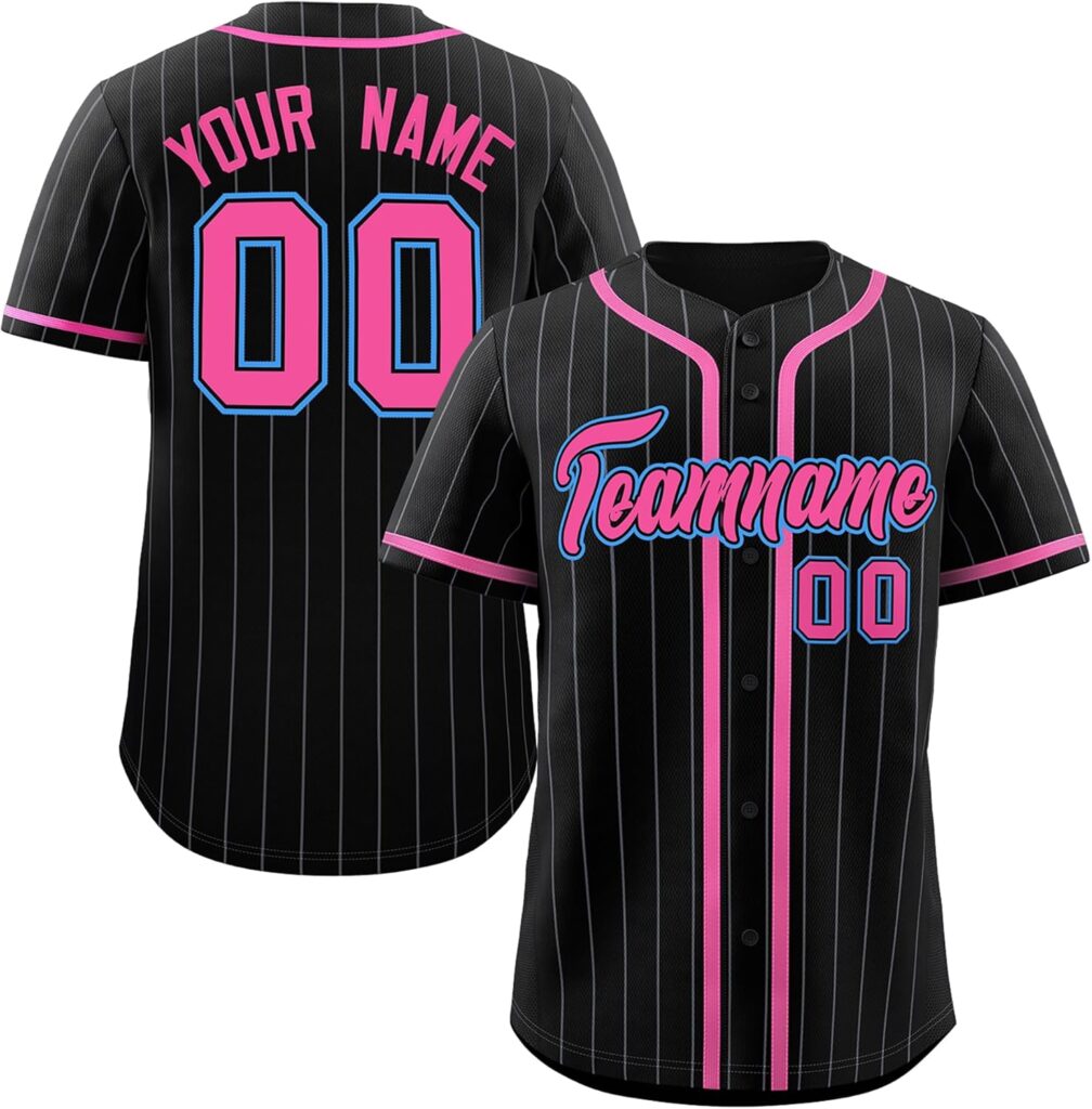 Custom Stripe Baseball Jersey for Men Women Youth Personalized Hip Hop Baseball Shirt Stitched Name Number Logo