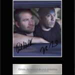 Paul Walker and Vin Diesel Signed Mounted Photo Display Fast and Furious