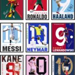 BigWig Prints Soccer Poster – Soccer Decor For Boys Bedroom, Messi And Ronaldo Poster, Messi Posters For Boys Bedroom, Mbappe Wall Art, Neymar Wall Art, Ronaldo Posters – Unframed Set Of 9 (8×10”)