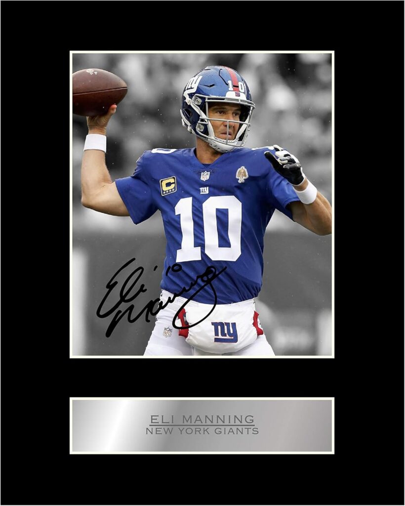 iconic pics Eli Manning Print Signed Mounted Photo Display #01 Printed Autograph Picture Print
