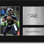 HWC Trading Russell Wilson USL Signed Printed Gifts Signed Printed Print Photo Picture Display for National Football League Fans – US Letter Size