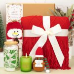 Christmas Gifts for Women ,Cozy Holiday Gift Box with Red Blanket, Candle, 16oz Glass Cup, Socks & Handmade Christmas Potato Plush,Perfect Xmas Present for Mom, Wife, Girlfriend, Sister, Best Friend, Coworkers, Boss, Teacher, Nurse