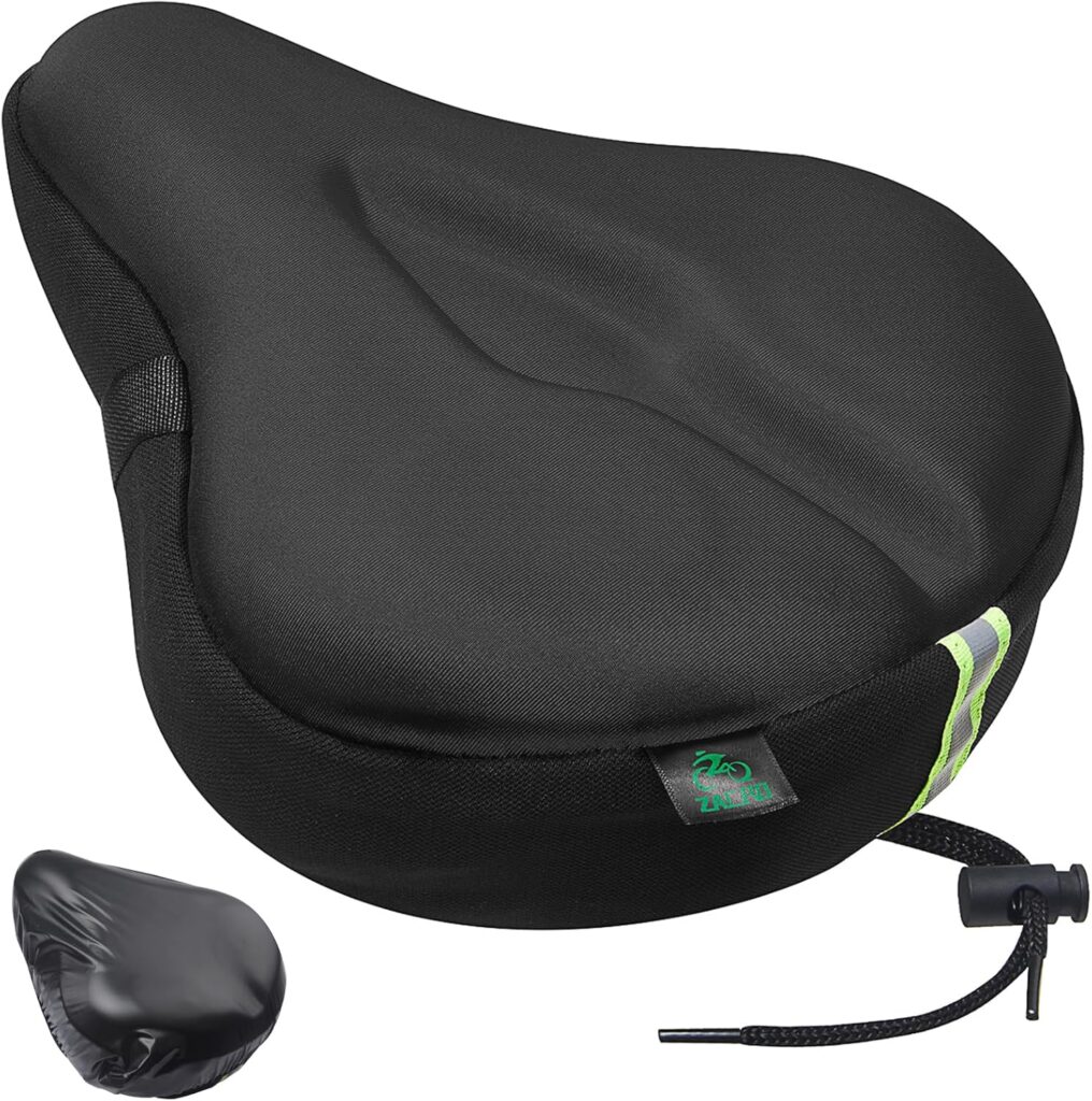 Zacro Bike Seat Cushion – Gel Padded Bike Seat Cover for Men Women Comfort, Extra Soft Exercise Bicycle Seat Compatible with Peloton, Outdoor & Indoor Bike Saddles
