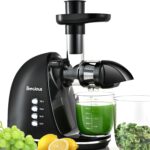Slow Masticating Juicer,Brecious Cold Press Juicers with 2 Speed Modes & Quiet Motor,Juicers Machines Vegetable and Fruit with Reverse Function,Celery Juicer,BPA-Free,Easy to Clean (Black)