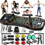LALAHIGH Push Up Board,36 in 1 Home Gym Equipment with Ab Roller Wheel & Resistance Bands, Portable Foldable Workout Board for Full Body Strength Training Men Women