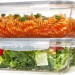 Vtopmart 2Pack 1860ml/ 63oz Large Glass Storage Containers with Lids, Meal Prep Food Container Set with Snap Airtight Lid for Baking, Microwave, Oven, Leak Proof, for Freezer, Dishwasher, Grey