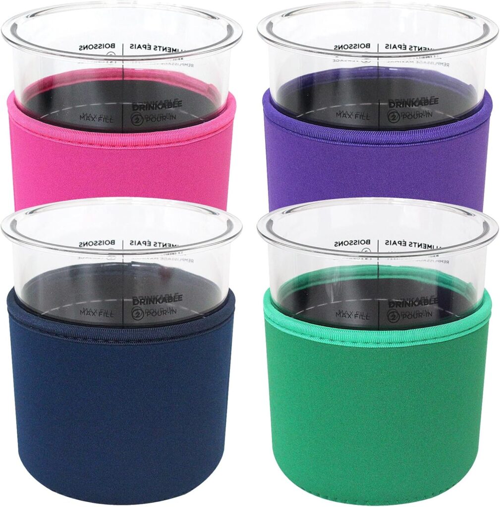 Reusable Ice Cream Sleeve, 4 Pcs Neoprene Insulated Sleeves for Creami Deluxe Pints, Compatible with NC501, NC500 Series Deluxe Ice Cream Maker Containers, Only Sleeve(Colorful,24oz)