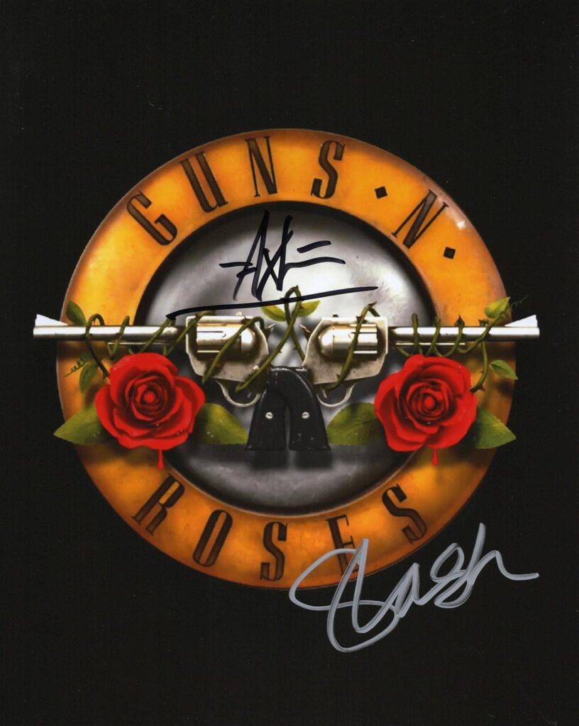 RP Axl Rose & Slash GNR Signed Photo 8×10 Reprint COA Certificate of Authentication Autographed Music Poster