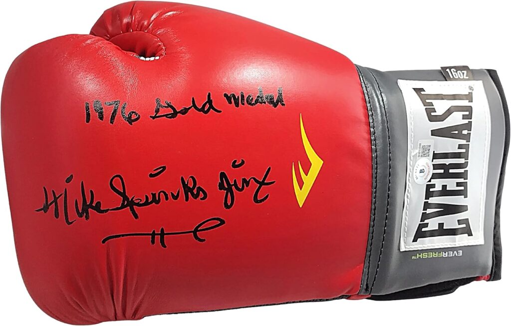 Michael Spinks Signed Boxing Glove with Jinx Nickname Inscription Beckett Authentic Autographed Sports Memorabilia