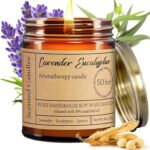 Lavender Eucalyptus Candles for Home Scented – 8oz Aromatherapy Candles for Relaxation Anxiety Stress Relief Non Toxic, Calming Candles Gifts for Women Soothing Relaxing Bath Yoga Meditation