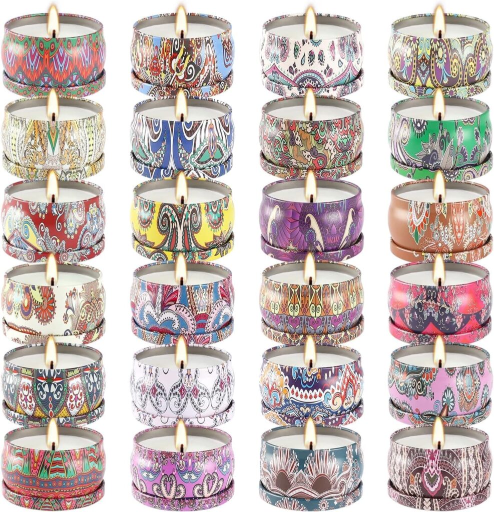 24 Pack Scented Candles Set for Home, Relaxing Stress Relief, Aromatherapy – Natural Soy Wax and Fragrance – Gifts for Women, Mom, Best Friend, Wife, Birthday