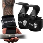 Gymreapers Weight Lifting Hooks (Pair), Heavy Duty Power Wrist Straps Hand Grip Support For Deadlifts, Pull Ups, Shrugs – Gym Gloves For Men and Women